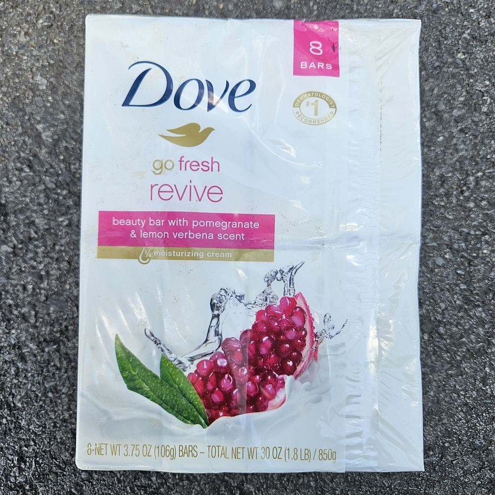 Dove Revive Pomegranate & Lemon Verbena Scent - 8 3.75oz Bath Bars Moisturizing